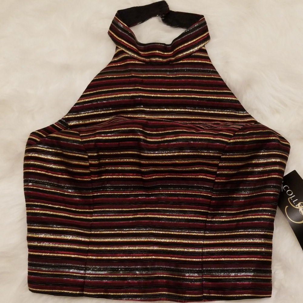 Formal Striped Crop Top